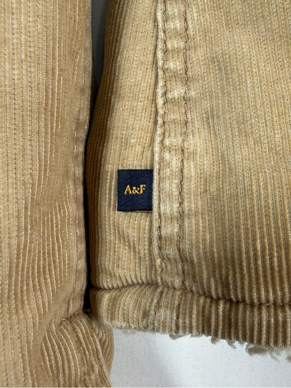 VINTAGE ABERCROMBIE & FITCH Womens Sherpa Corduroy Jacket S Y2K Trucker Western - Picture 11 of 16